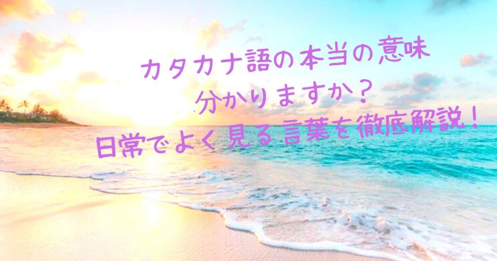 カタカナで書かれている外国語は英語でも通じるの 正しい意味を徹底解説 英語を習得して賢く生きていく 通訳者アキトの0 1英語塾